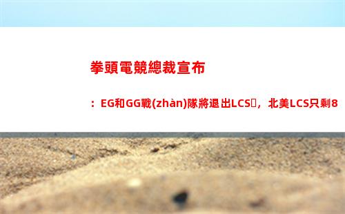 拳頭電競總裁宣布：EG和GG戰(zhàn)隊將退出LCS，北美LCS只剩8隊插圖